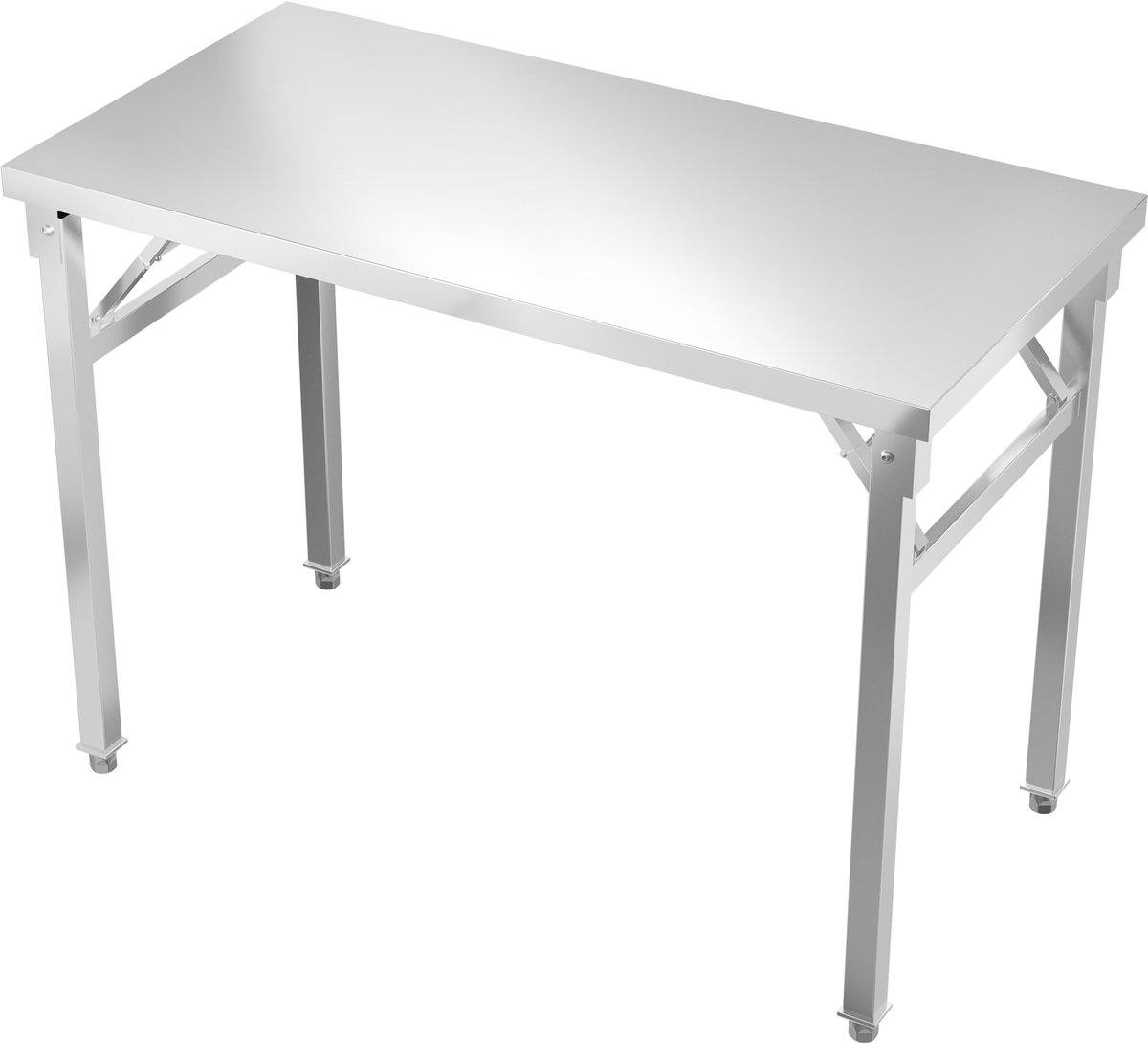 Aufun Rvs Tafel Opvouwbare Werktafel Robuuste Keuken- En Grilltafel Voor Catering, Restaurant, School, Werkplaats, 100×60×86 CM