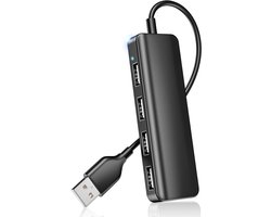 Daity USB-hub 4-poorts USB 2.0-splitterhub-extender voor laptop - flashdrive - console - printer - camera - toetsenbord - muis - meer 1 tot 4-aansluiting-extender voor opladen/gegevenssynchronisatie
