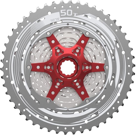 Cassette 11 speed Sunrace CSMX8 11-42T - zilver/rood — afbeelding 3