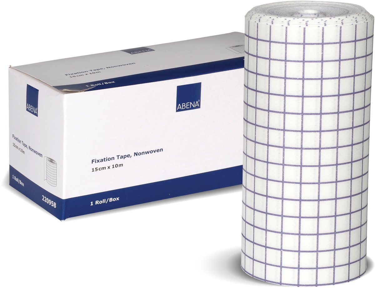 Abena Fixatiepleister - 1 Rol - Elastische Hechtpleister op Rol - Nonwoven Fixatietape - 15 cm x 10 m