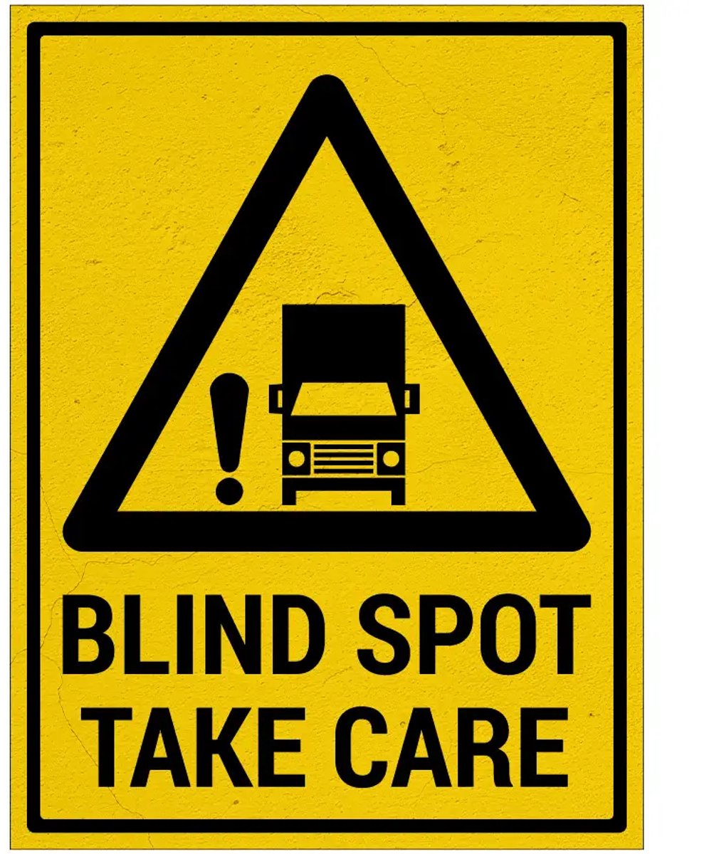 Blind spot take care bord met tekst | Sign Again materiaal | 20 x 15 cm