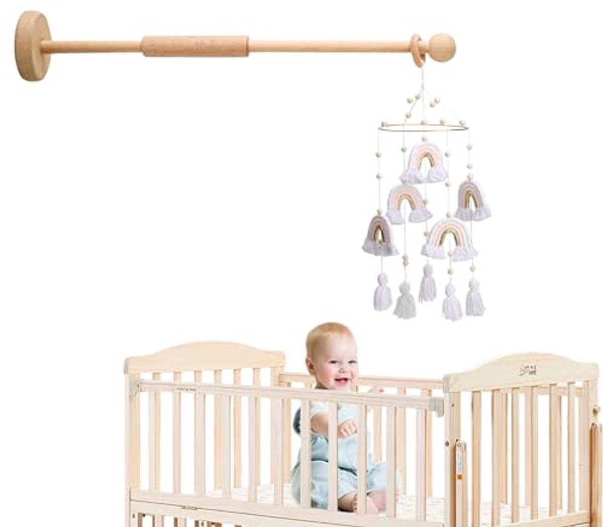Houten Mobiele Arm voor Crib - Wandmontage voor Babykamer Decor
