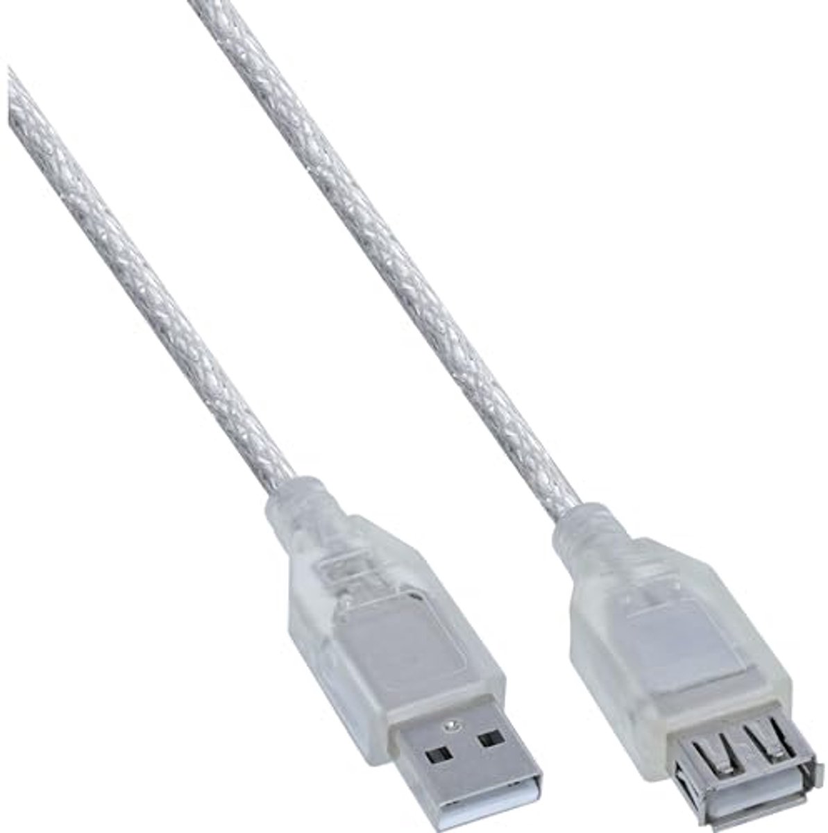 USB 2.0 Verlengkabel - Stekker/bus Type A, Transparant, 3 m