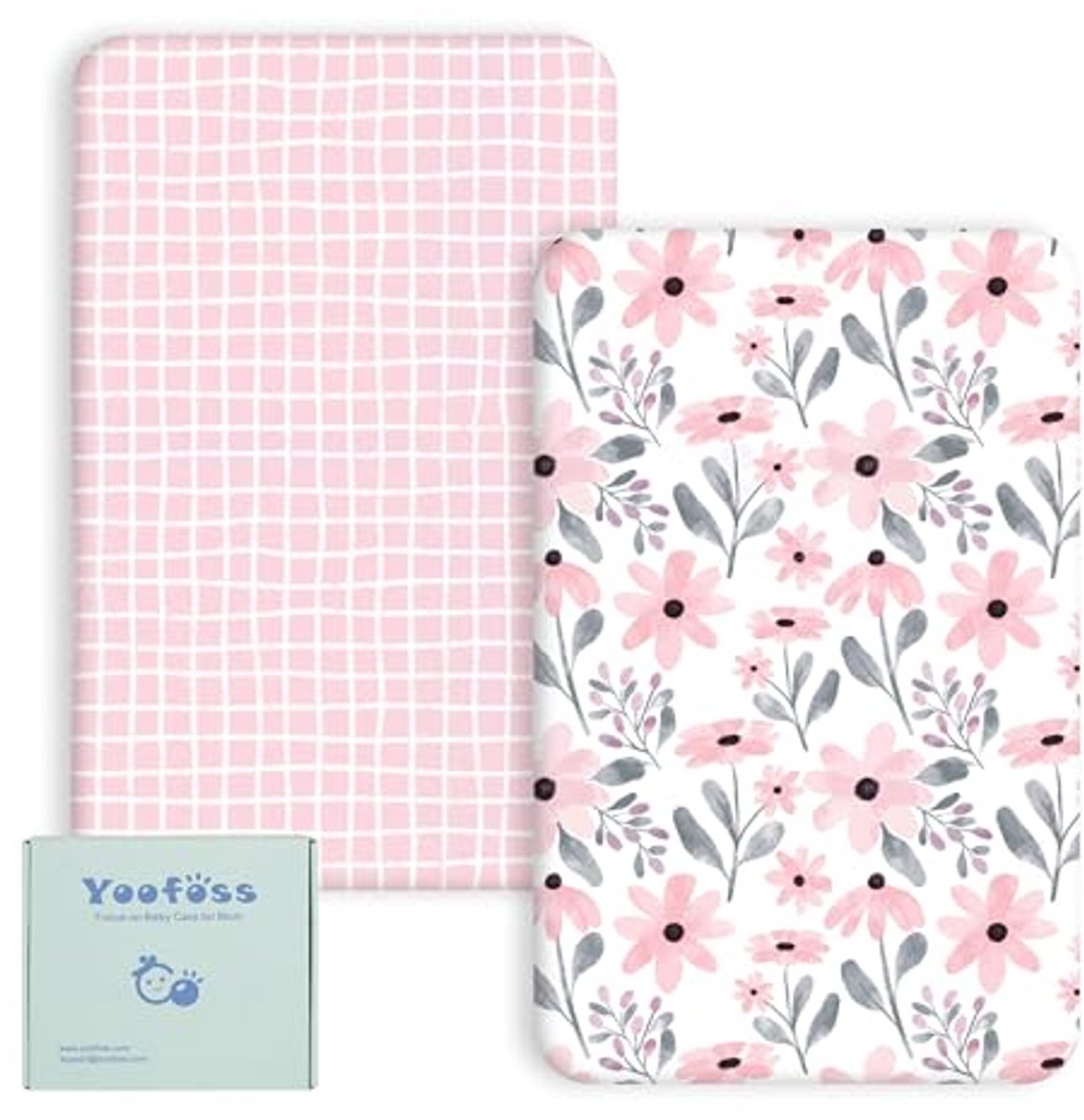 Image of Ademende Babyhoeslakens 2 Stuks - Fitted Sheets voor Babybedden 50x89cm tot 55x90cm