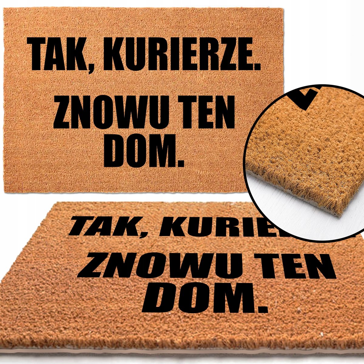 Kokosmat 40x60cm met tekst - Antislip & Duurzaam