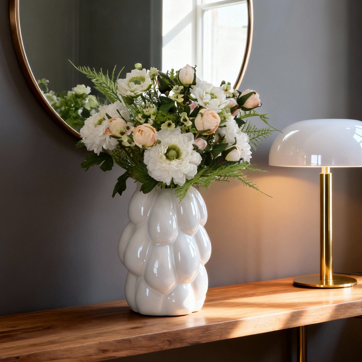 maxifleur Kunstplanten Handgebonden Kunstboeket Frieda Bern 35cm Wit