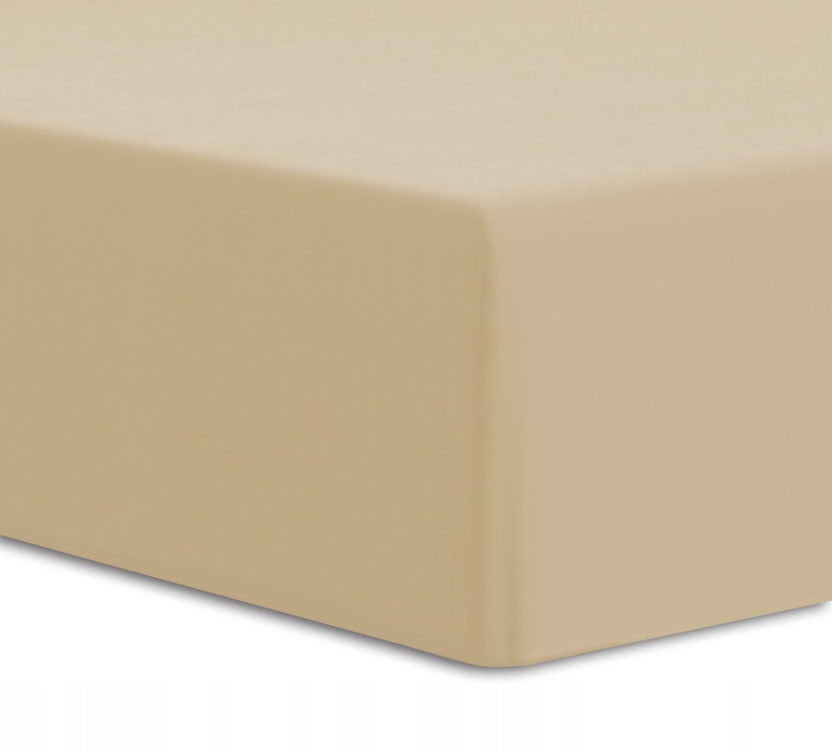Jersey hoeslaken met elastaan ​​200x220 cm, beige, matrasdiepte 25 cm
