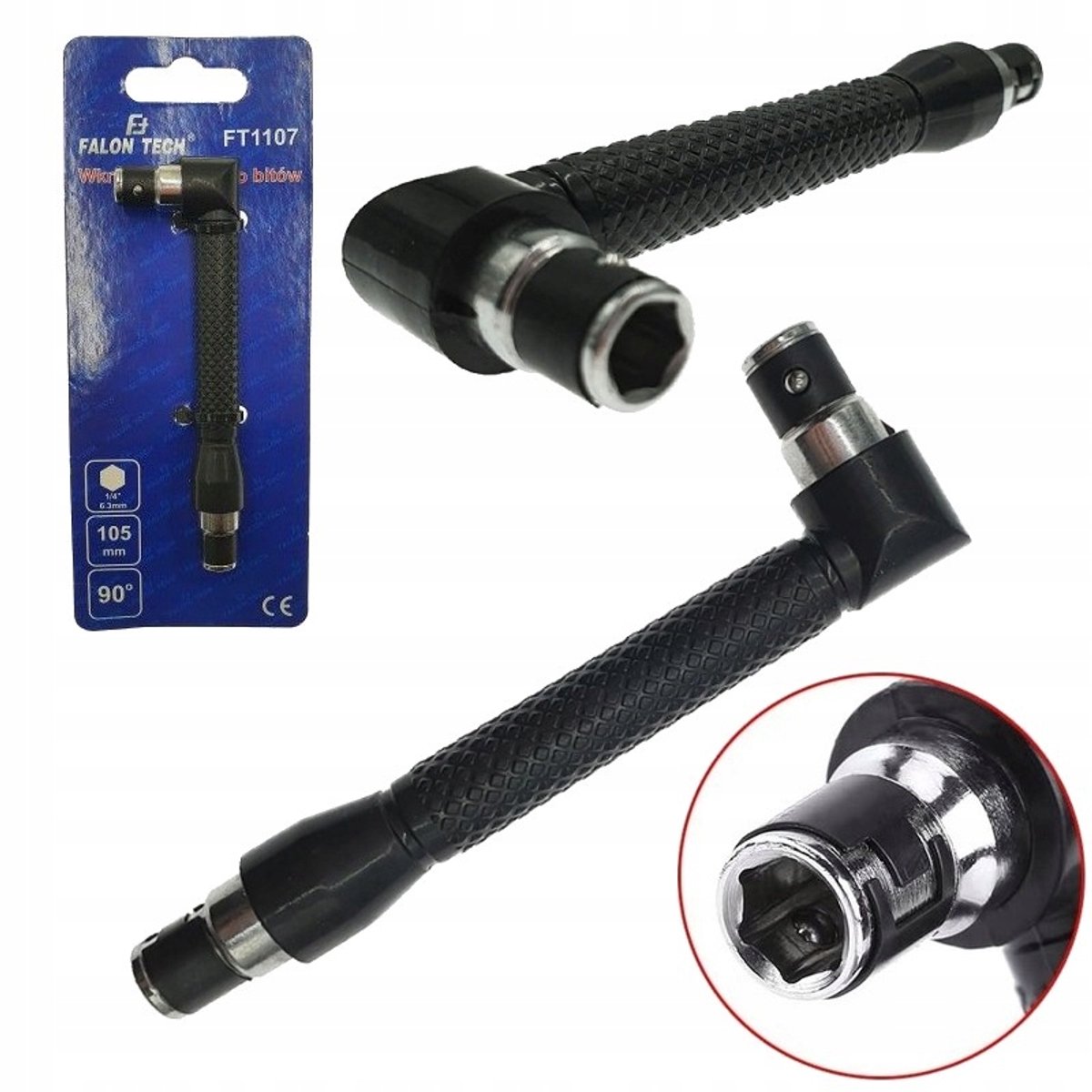 Falon-Tech Hoek Bit Schroevendraaier 1/4" - Moeilijk Bereikbare Plekken