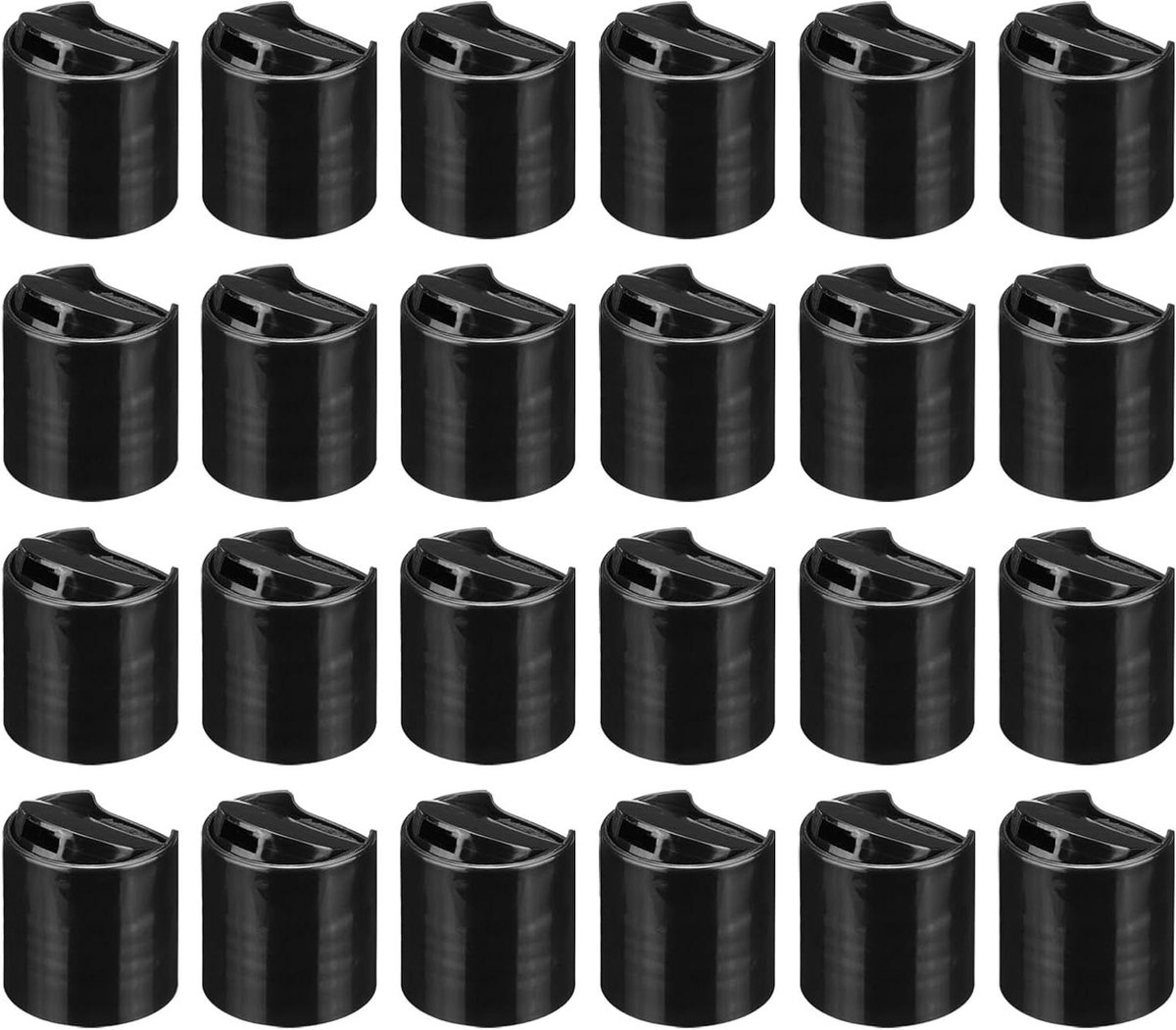 Image of 24/410 Kunststof Schijf Over Doppen 48 Stuks - Duurzame Drukdoppen voor Vacuümfles Lotion Shampoo Container Zwart
