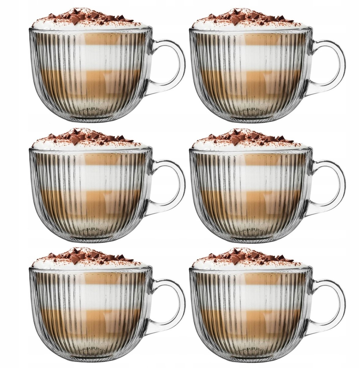 Altom Design Selena Glazen Mokken JUMBO 510 ml - Set van 6