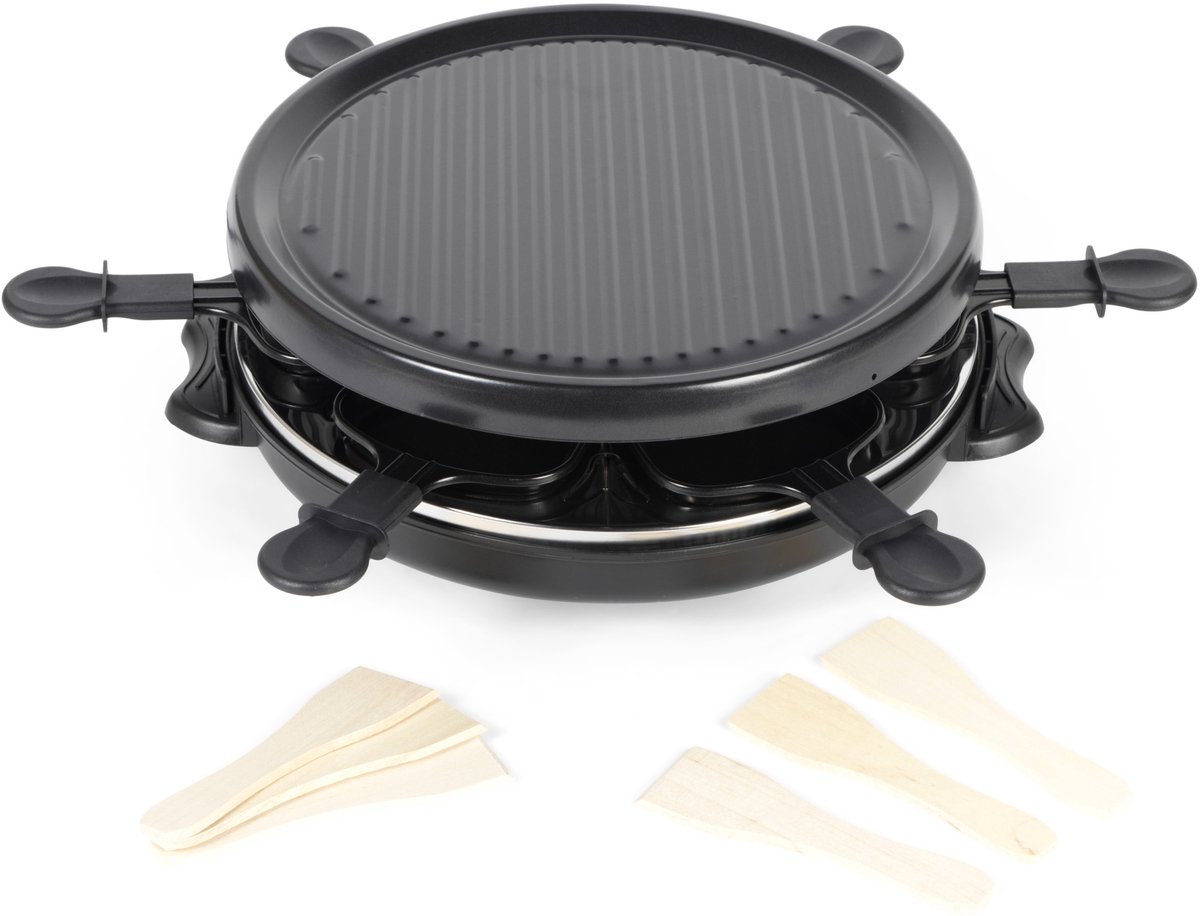 Giles & Posner Tafelraclette Grill – 6 Grillpannetjes & Spatels