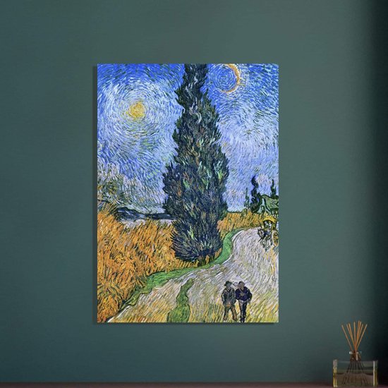 Affiche Vincent van Gogh - Route de campagne en Provence la nuit 50x70 cm
