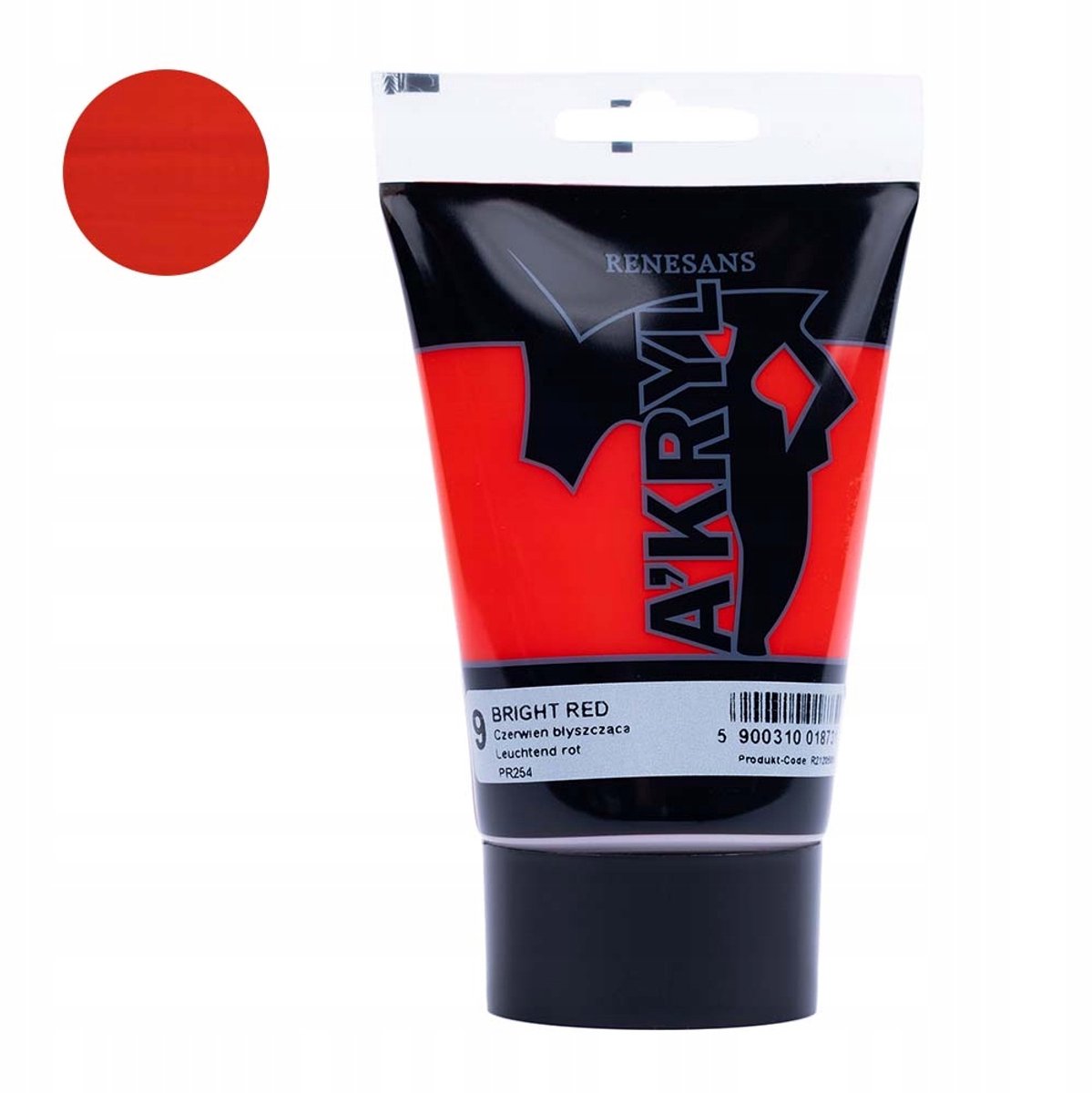 Renesans A'Kryl Acrylverf 100ml - 09 Glanzend Rood