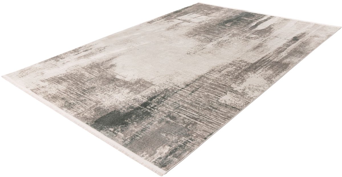 Batucci Vloerkleed - Laagpolig - Modern Tapijt - Zilver Groen - Hotel-chique Stijl - Duurzaam en Comfortabel