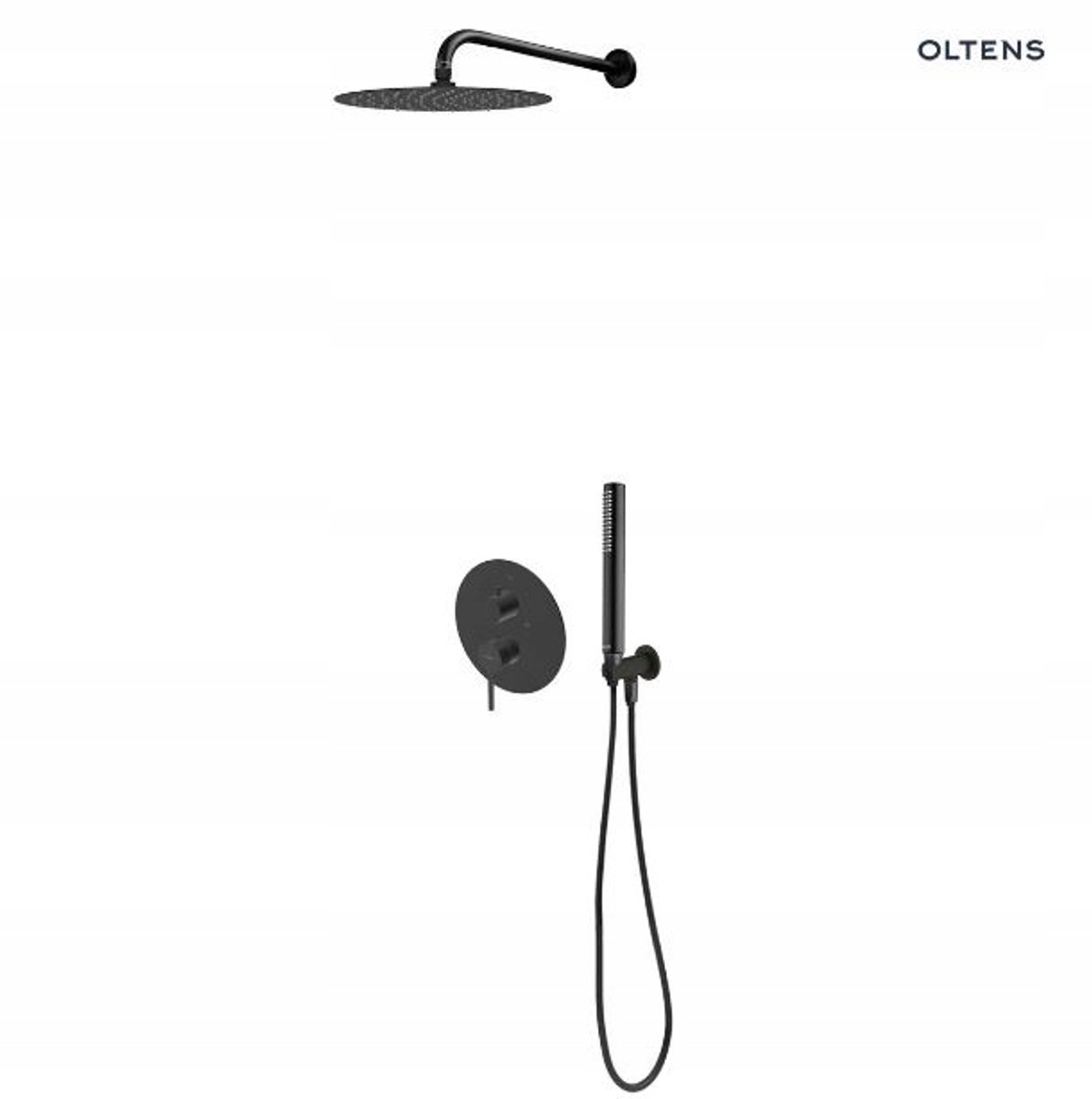 Oltens Rann Doucheset Inbouw Zwart Mat met Regendouche 30cm