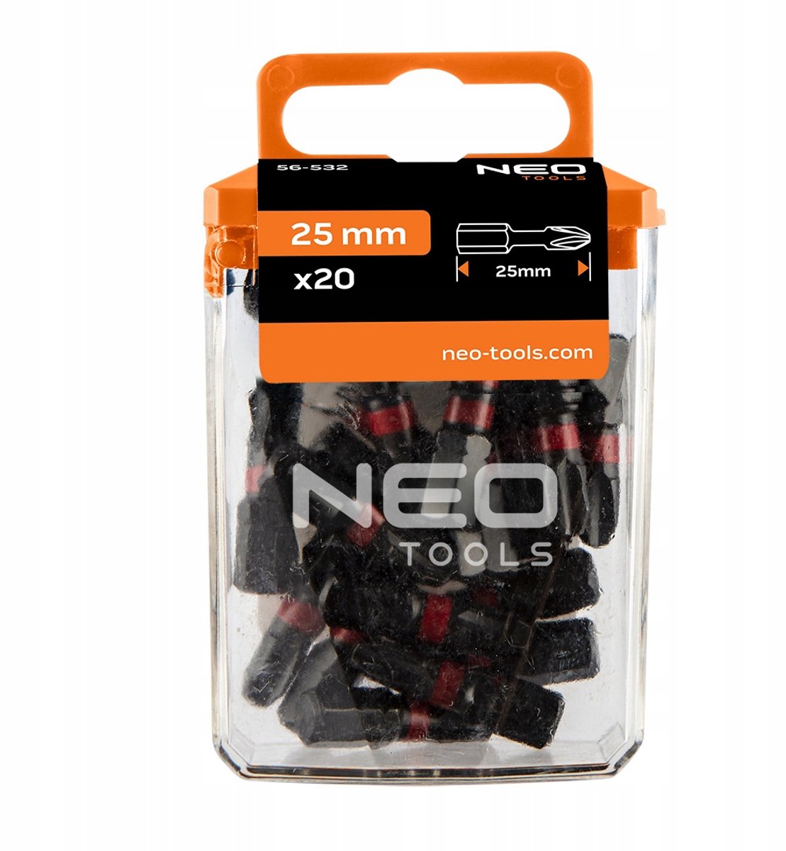 20x PH3 Slagbits 25mm HEX 1/4" S2 Stal NEOLS
