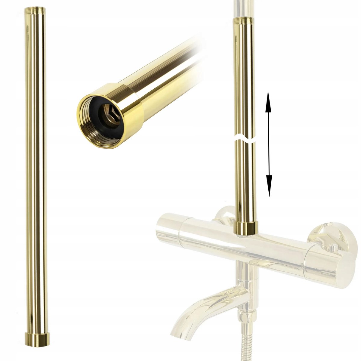 Gouden Doucheverlenging 50 cm voor Douchekolom - REA