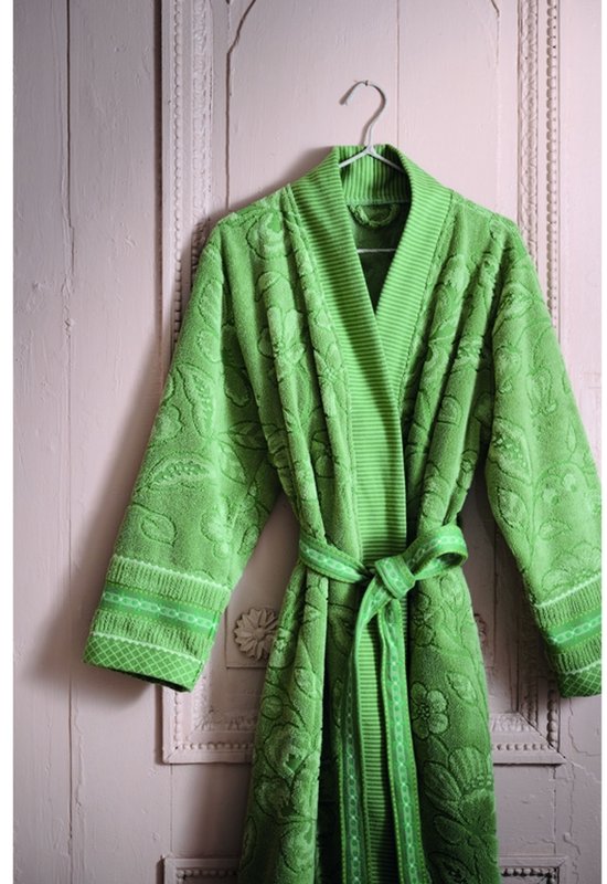 Pip Studio Jasmin Jacquard Bathrobe Badjas - Groen - S