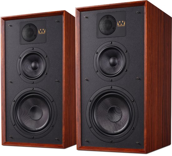 Wharfedale Linton Boekenplank Speakers - Hifi Stereo Set - Luidspreker Boxen - 3-weg Luidspreker - Passieve Speaker - Mahogany