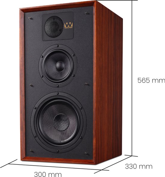 Wharfedale Linton Boekenplank Speakers - Hifi Stereo Set - Luidspreker Boxen - 3-weg Luidspreker - Passieve Speaker - Mahogany van Merkloos — afbeelding 4