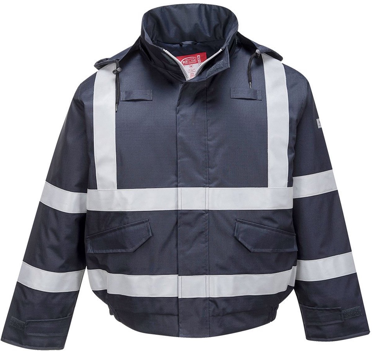Portwest Bizflame Multi Beschermend Bomber Regenjack S783 Marine Blauw