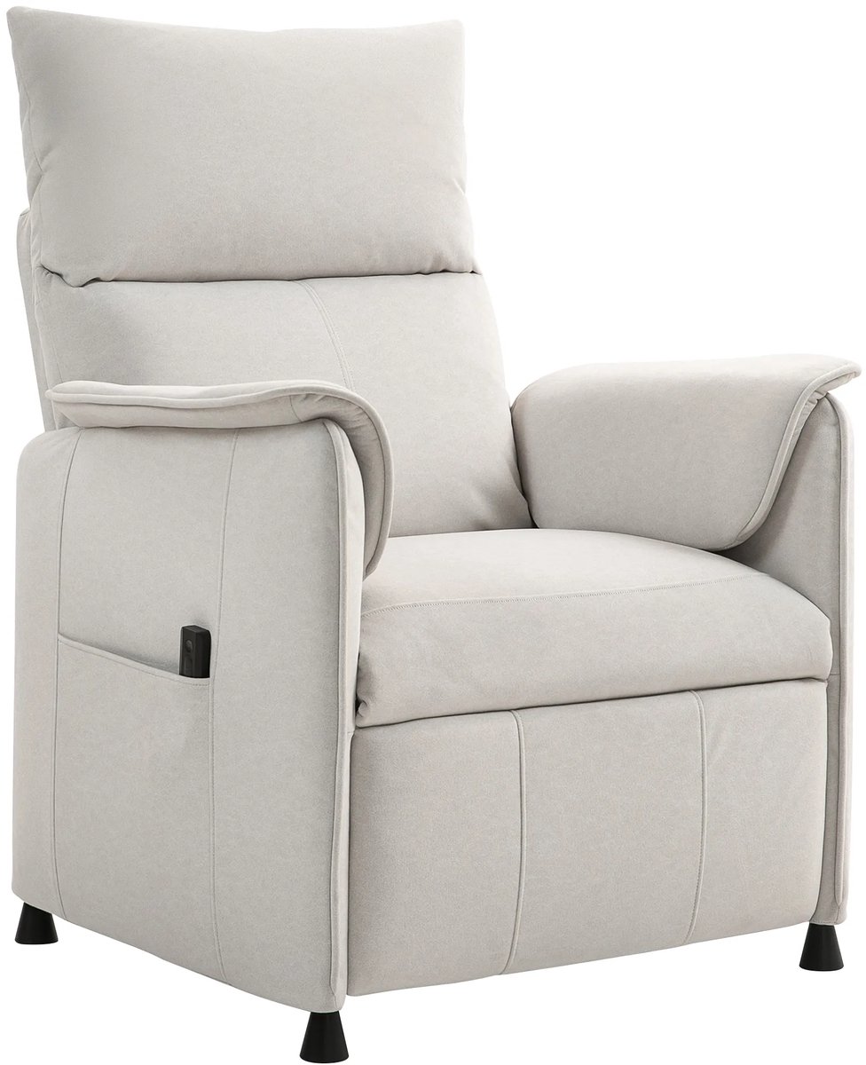 TRUUSK Elektrische Relaxstoel Crème met Geheugenfunctie