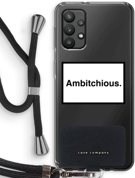 Case Company® - Coque Samsung Galaxy A32 4G avec Cordon - Ambichious - Protection de Téléphone avec Cordon Zwart - Tous les côtés et sur la protection des bords de l'écran