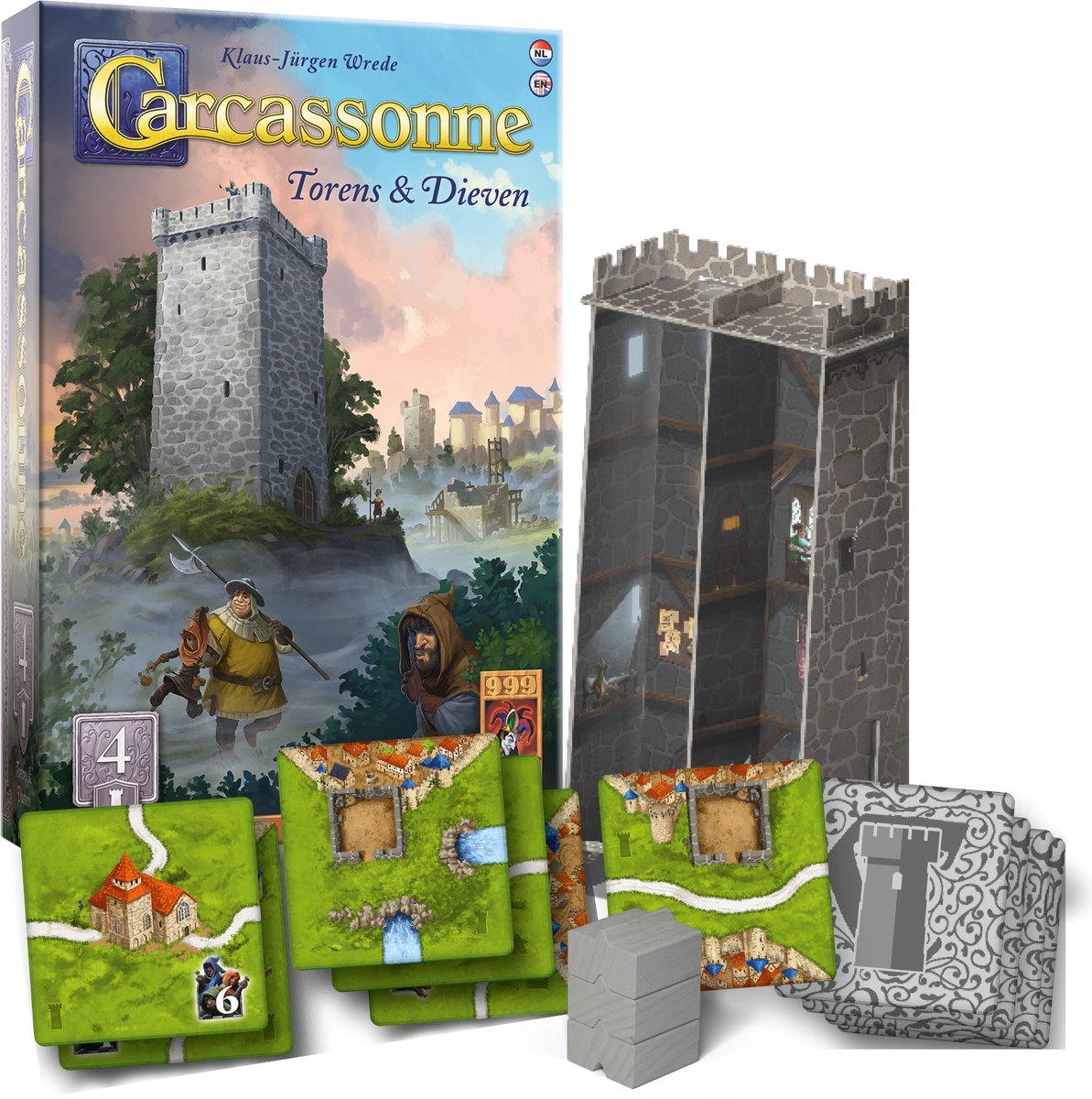 999 Games - Carcassonne: Torens & Dieven - Uitbreiding 4 - Nieuwe Versie - NL - EN — afbeelding 6