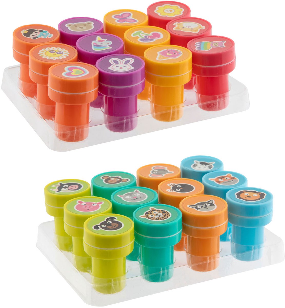 12 dieren stempels - kinderen - Blauw
