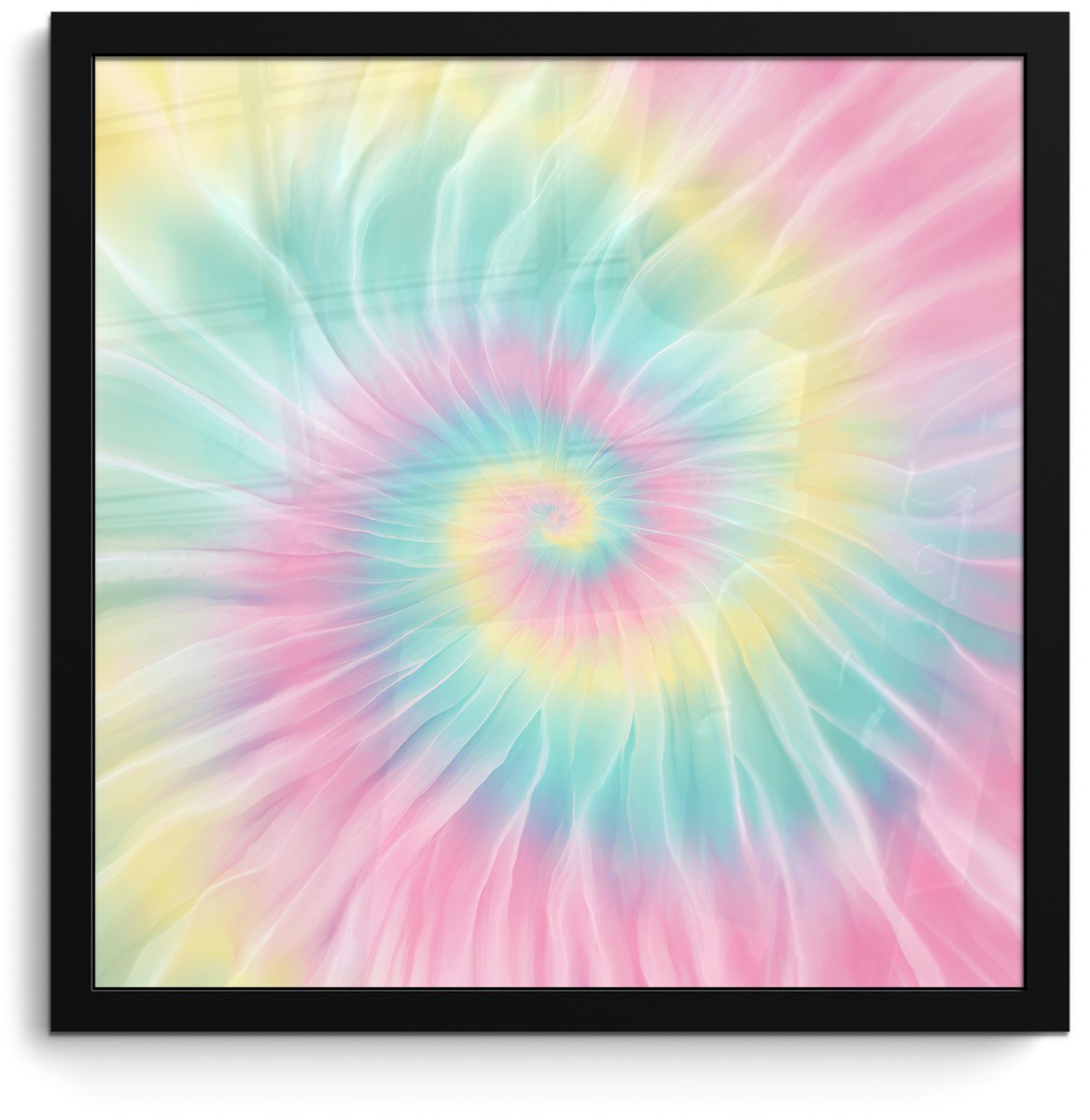 FrameYourWall Poster in lijst - Fotolijst 40x40 cm - Posters - Pasteltinten - Tie dye - Roze - Posterlijst zwart - Decoratie - Wanddecoratie woonkamer - Muurdecoratie slaapkamer
