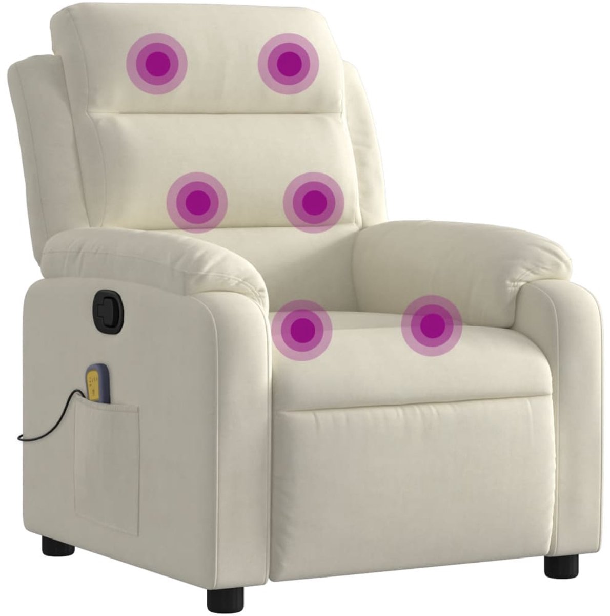 vidaXL Massagestoel - verstelbaar - fluweel - crèmekleurig