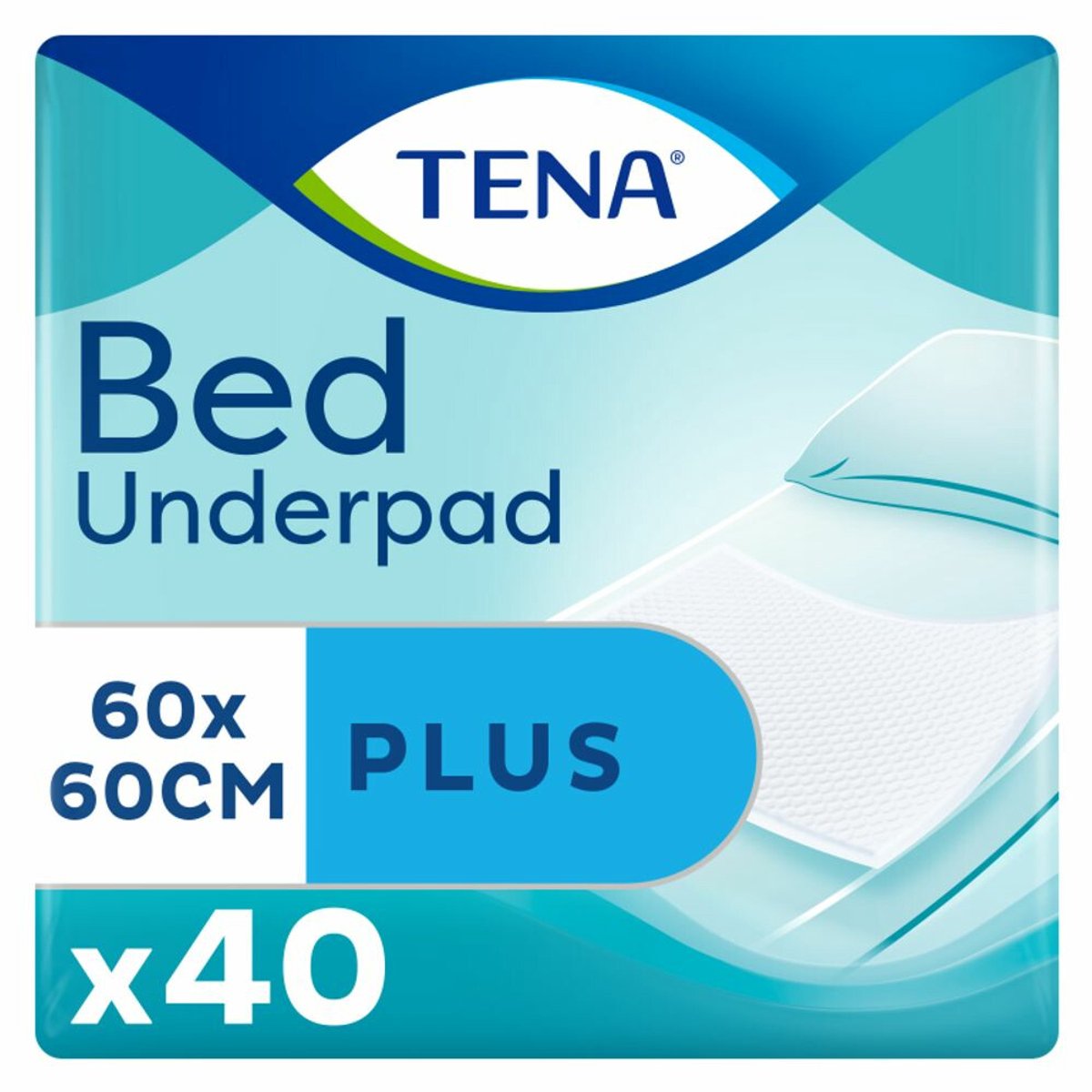 TENA Bed Onderlegger Plus 60 x 60 cm - 2 x 40 stuks - Voordeelverpakking