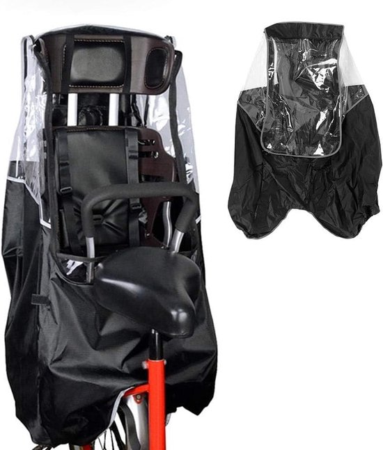 Kinderzitje regenhoes, kinderzitje fietshoes, kinderregenhoes, waterdichte regenhoes voor kinderzitje fiets universeel draagbaar (zwart)