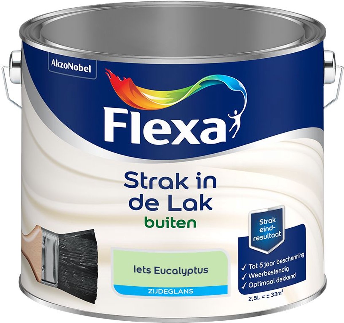 Flexa - Strak in de Lak Buitenlak Zijdeglans - Iets Eucalyptus - Mengverf - 2.5 L