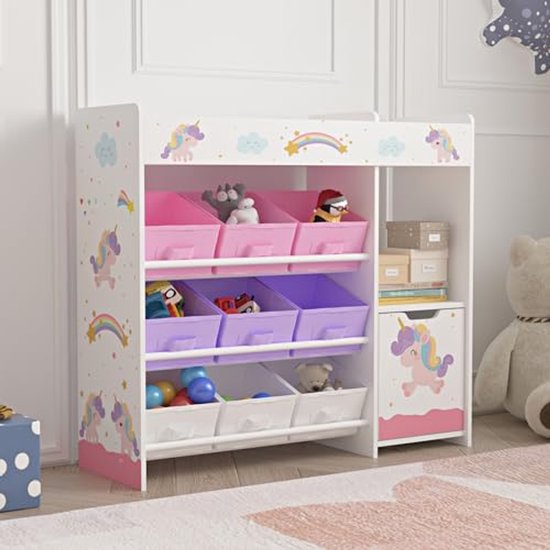en.casa] Kinderkast Stange open kast met 6 vakken opbergrek 107x83x30