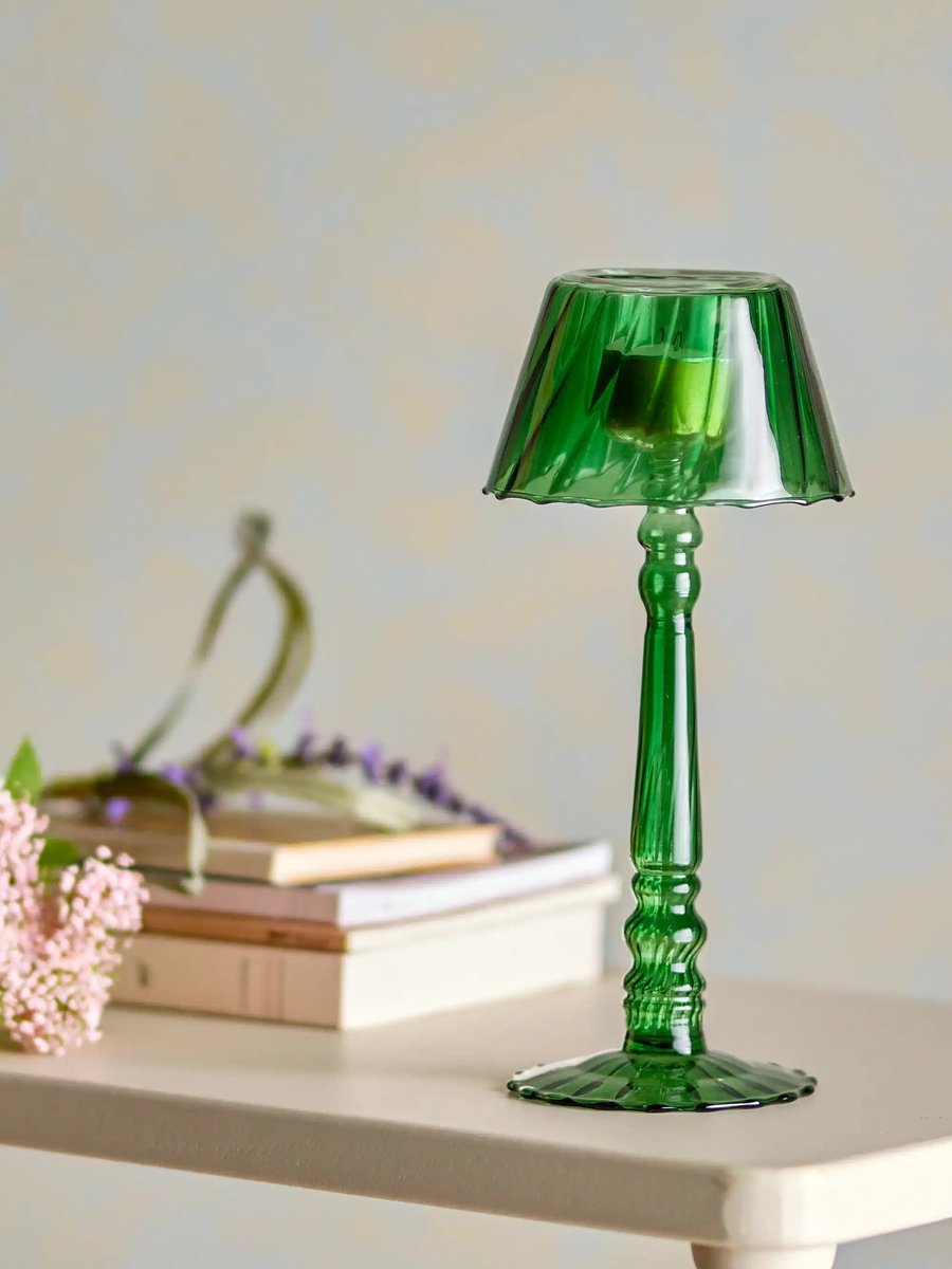 Kandelaar glas groen Cisco 23cm