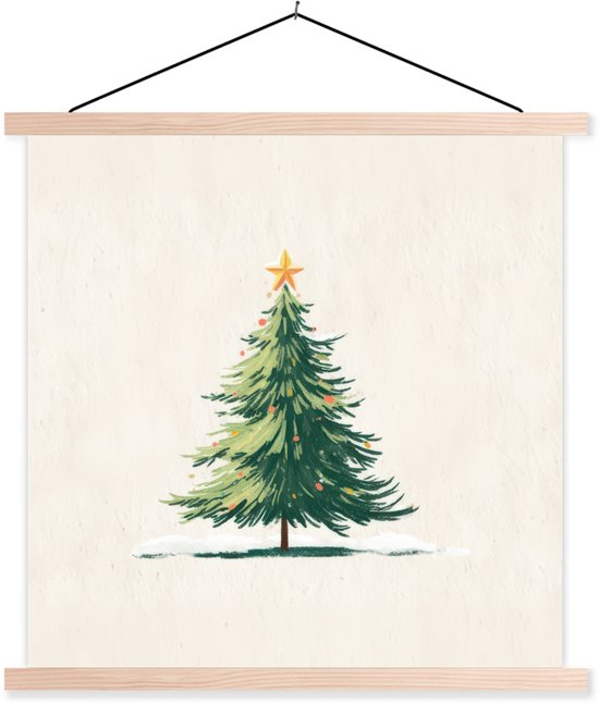 Sapin de Noël - Illustration - Étoile - Neige | bol