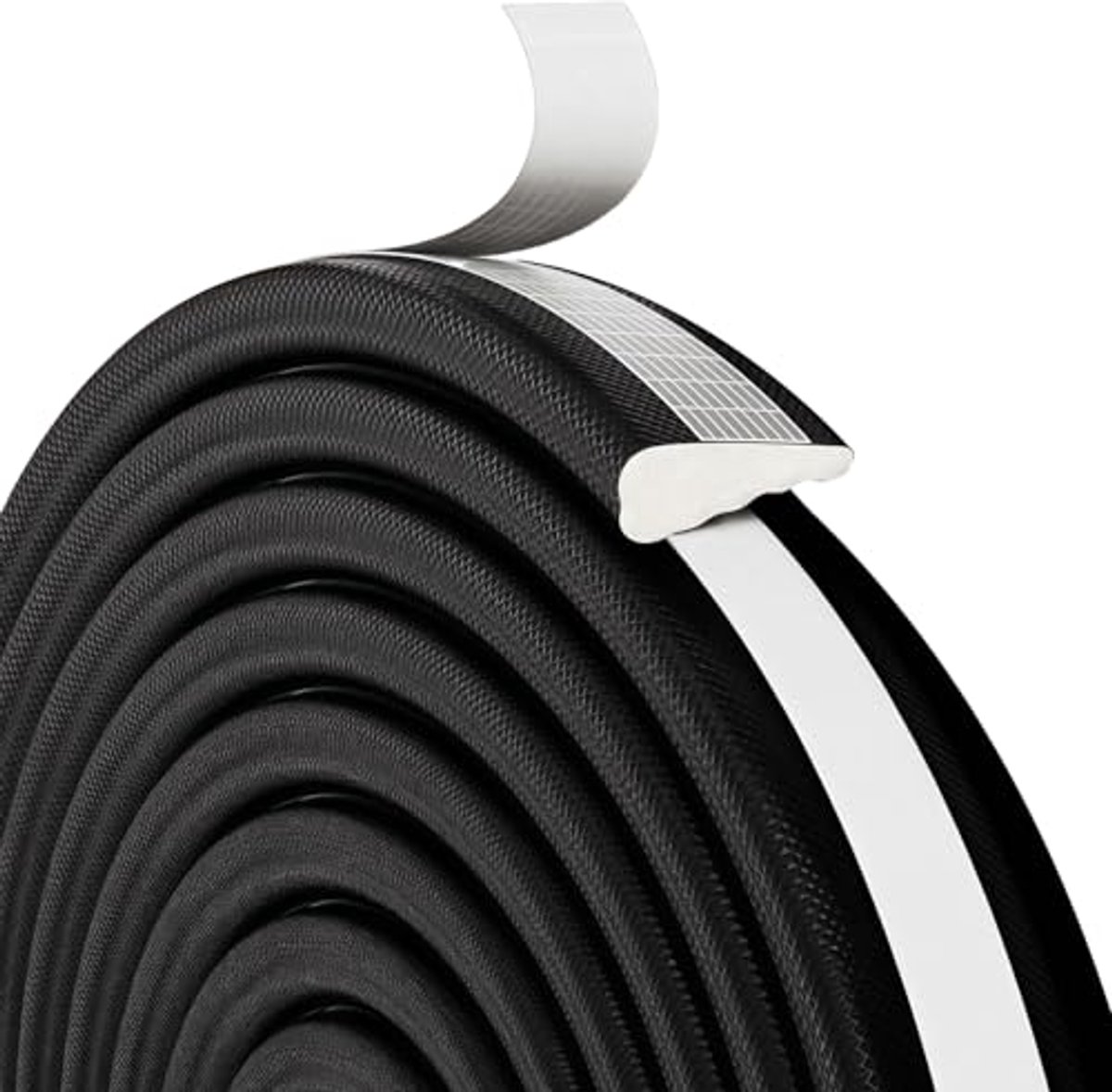 Wigvormige deurafdichting voor optimale geluidsisolatie en tochtwering - 3 meter, zwart