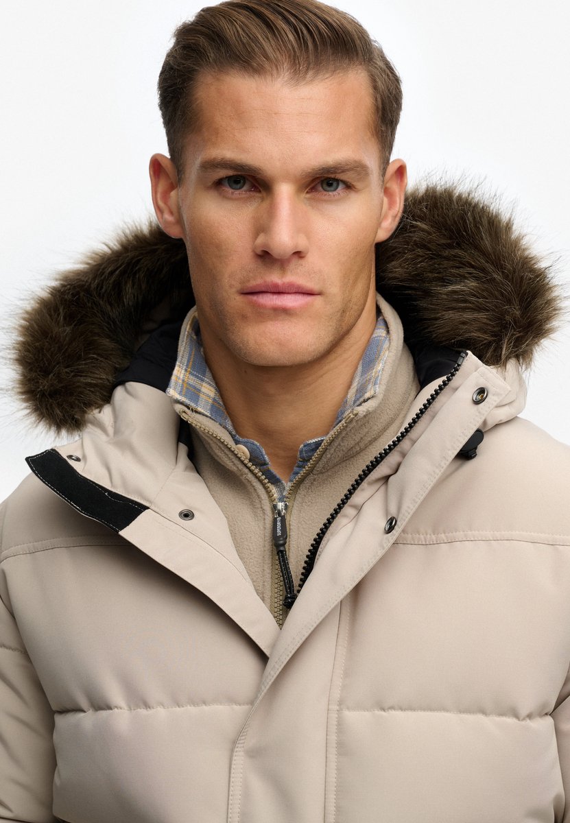 Superdry Everest Hooded Puffer Bomberjack Heren Gewatteerde jassen Grijs