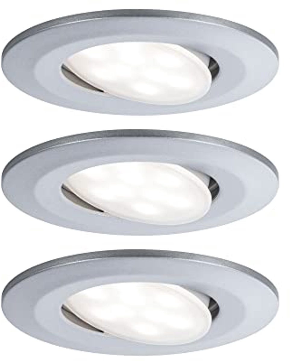Dimbare LED inbouwlamp rond IP65 - 3 stuks 3x6,5W voor badkamer en vochtige ruimtes