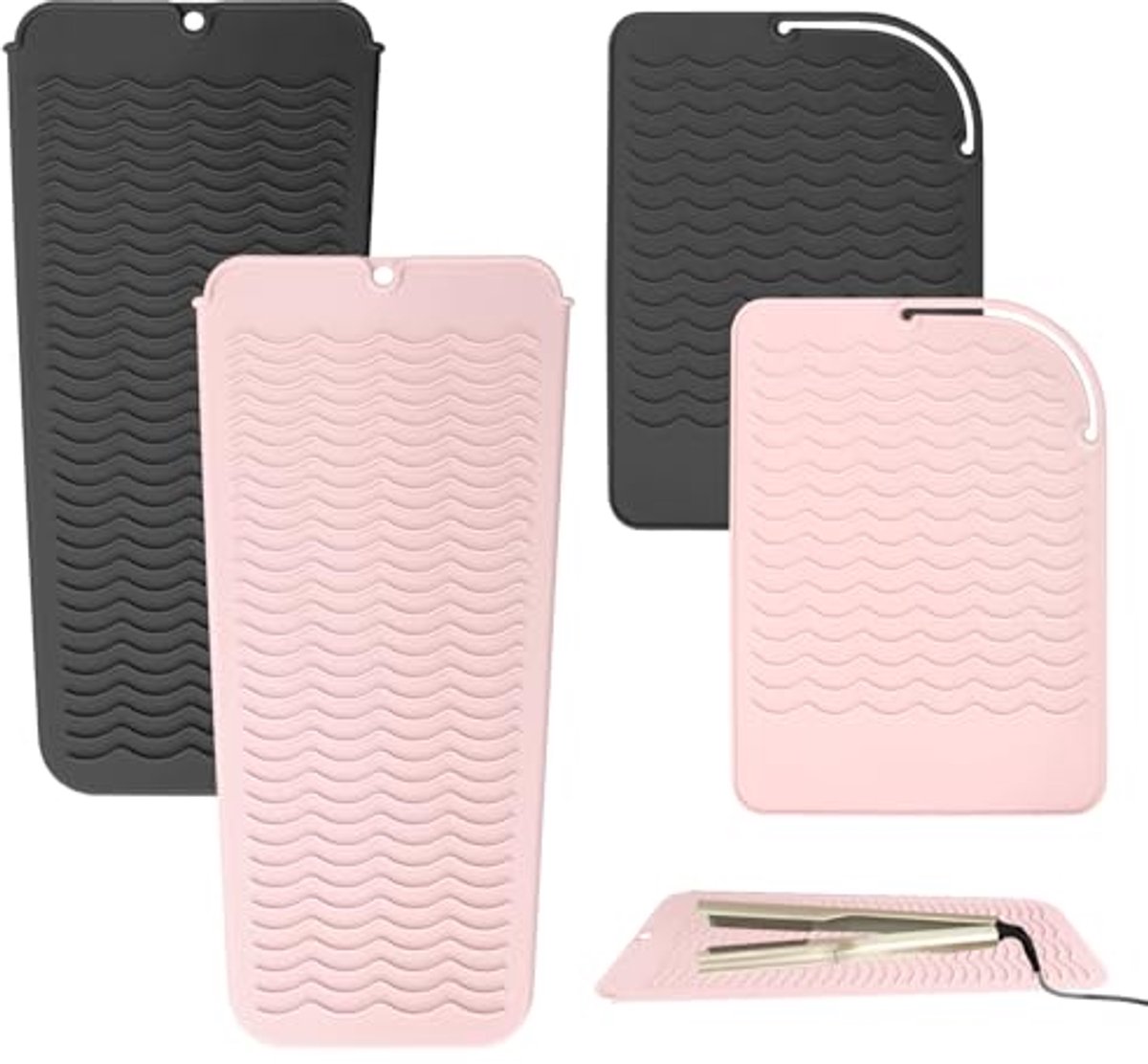 Hittebestendige siliconen mat voor haarstyling gereedschap - 4 stuks