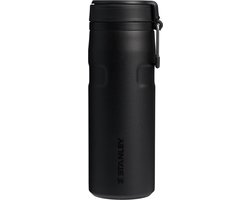 Stanley Twist Flip 2.0 Waterfles met draaidop met springveer 0.47L - 10 Uur Koud - 2 Dagen Koud Met IJs - Roestvrijstalen Drinkfles - BPA Vrij - Lekvrij - Vaatwasserbestendig - Black