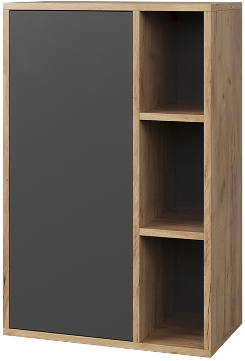 Vicco Berno Wandrek – 50.1 x 78.4 cm met 3 open compartimenten Eik goud/antraciet