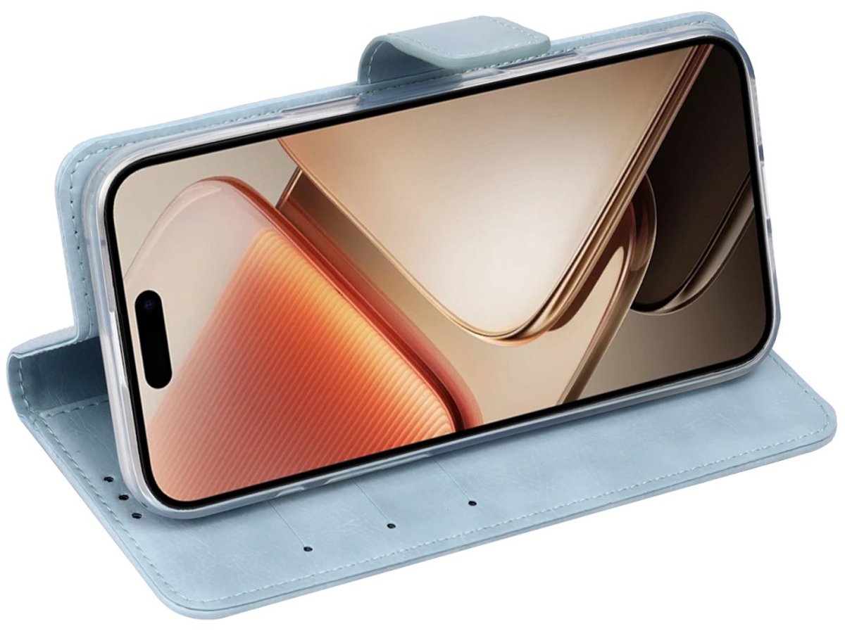 CaseBoutique Bookcase hoesje geschikt voor Oppo Reno14 5G - Effen Aqua - Kunstleer