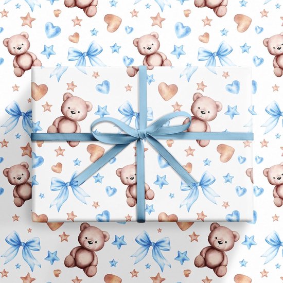 Inpakpapier Baby Kinderen Verjaardag 6 Rolletjes