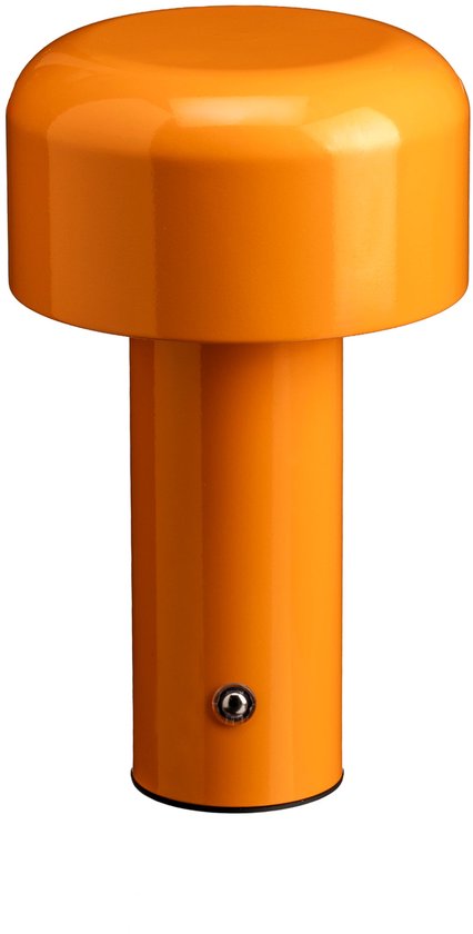 Luxus Europe - Draadloze Tafellamp Touch - Luna - Oranje - 20cm - Tafellamp Slaapkamer - Decoratieve tafellamp - Oplaadbaar - Dimbaar