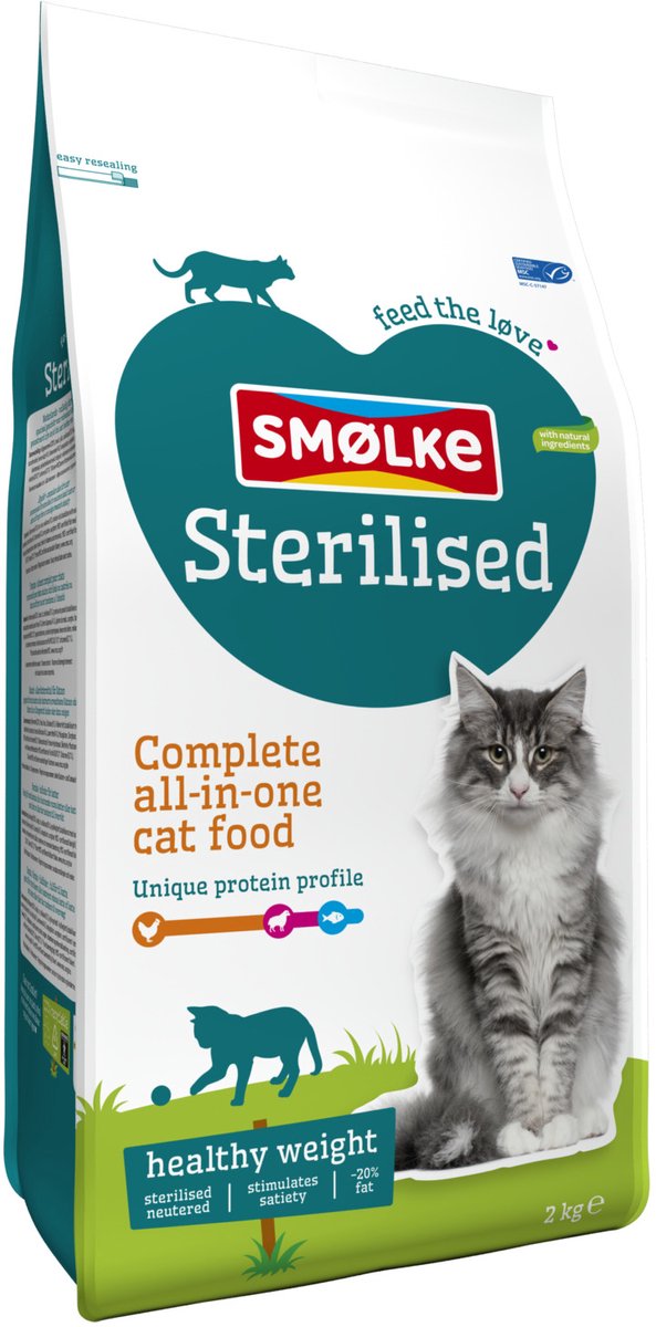 Smølke Sterilised - Kattenvoer - Kip - Vis - 2 kg