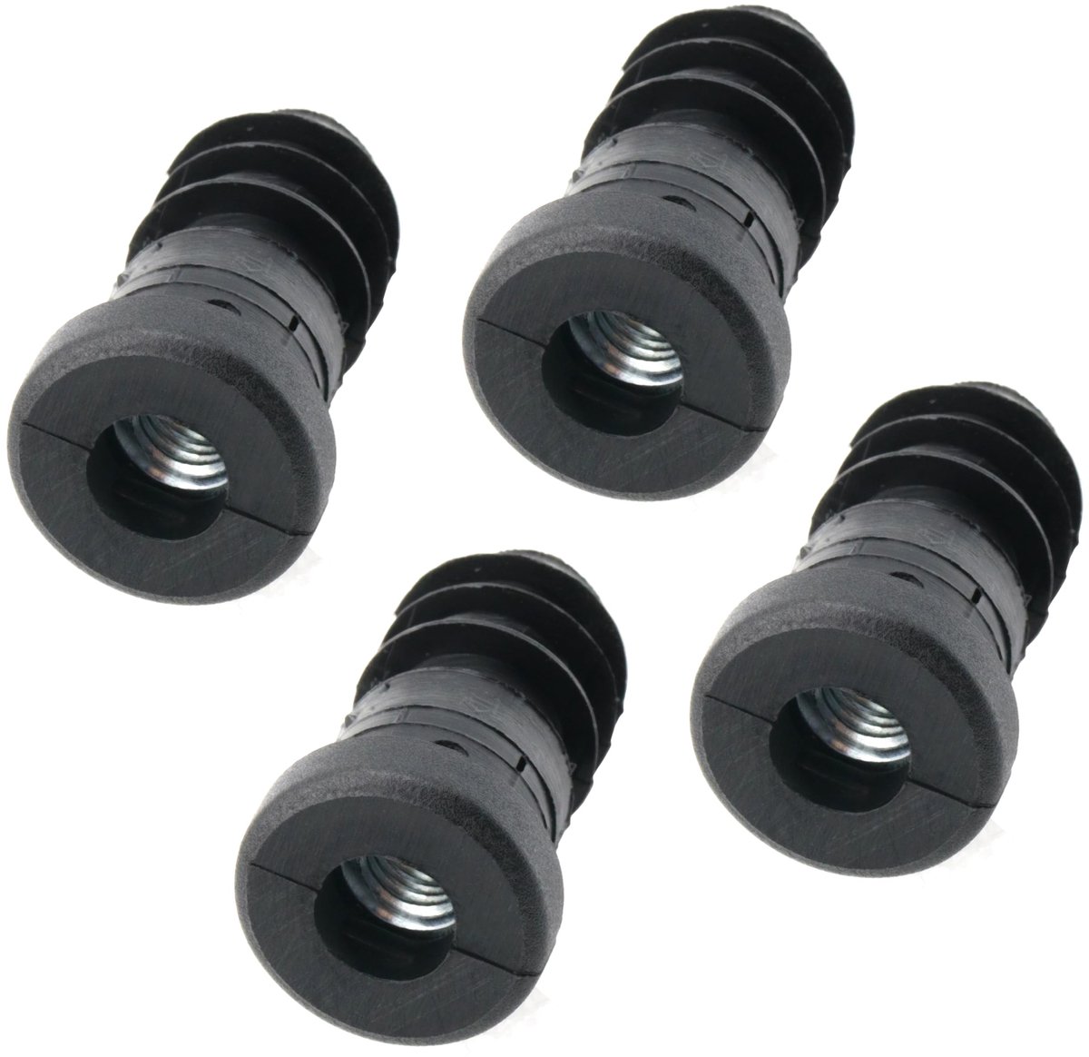 4 x Schroefdraadstop-Instelstoppen-Ronde Buizen-Metalen Moer-Ã˜ 20 mm