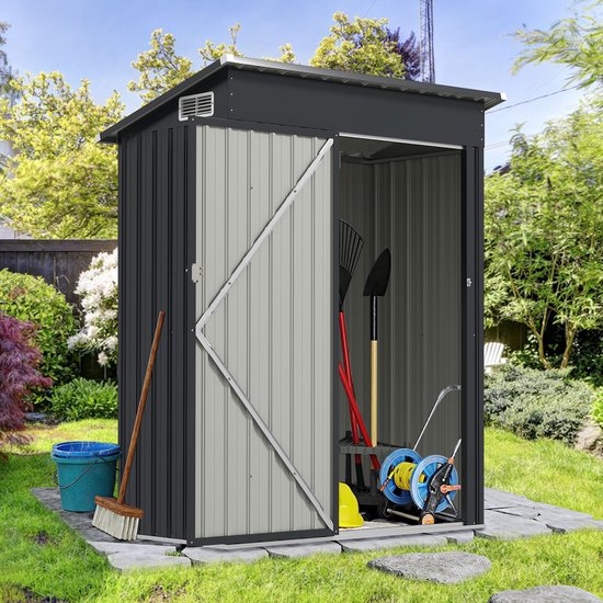 COSTWAY Tuinhuis van metaal, 150 x 90,5 x 185 cm, 1,5 m³