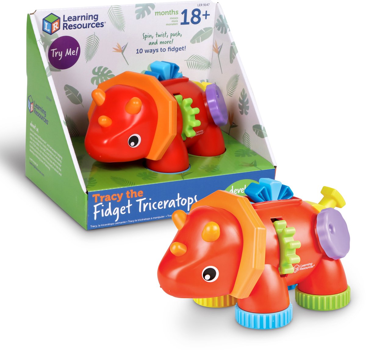 Learning Resources dinosaurus tracy de fidget triceratops speelgoed. - 3+